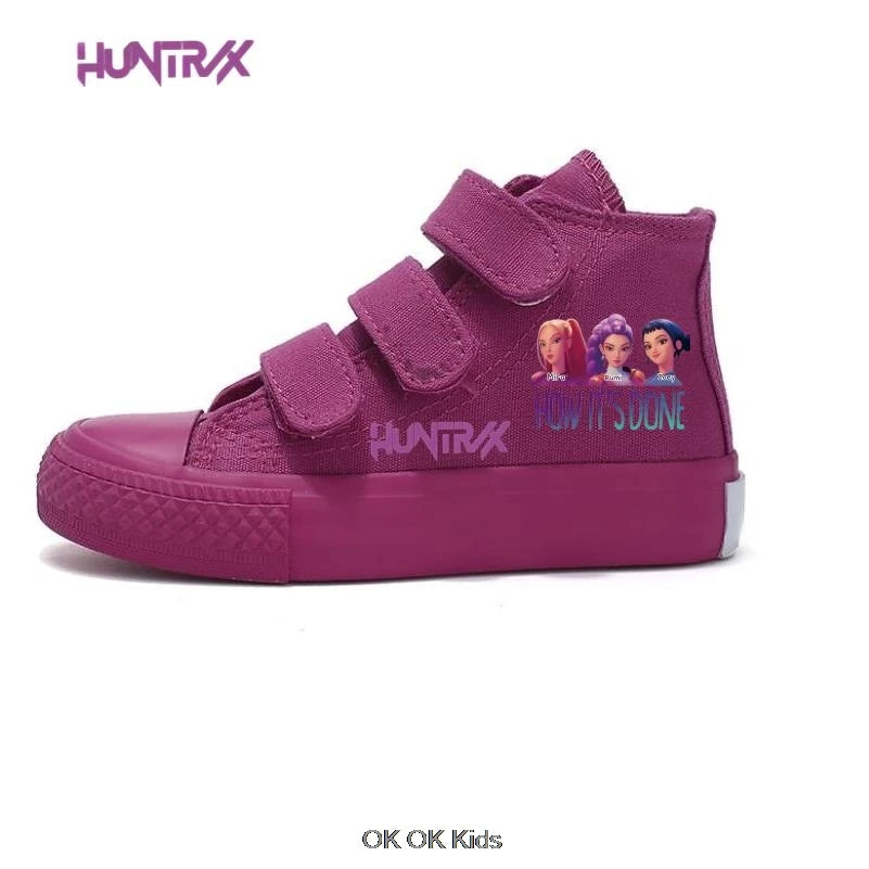 Hot KPop Demon Hunters Rumi Children's Canvas Shoes High-Top For Girl Kids Sneakers Breathable Sports Shoes Student Tennis Shoes