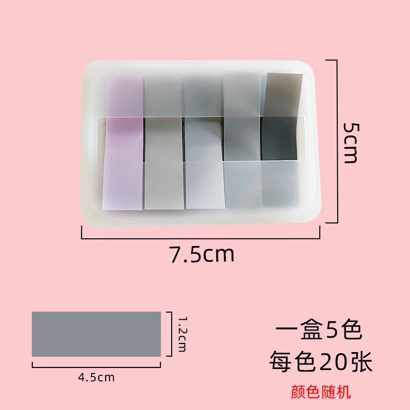 100 Sheets of Waterproof Colored Transparent Sticky Notes , Pads for Planner Home & Office School  Mini Self-Adhesive Post Note