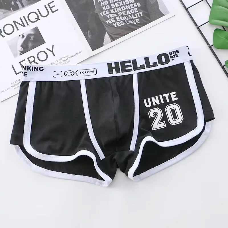 1/3pcs Men Underwear Sports Boxer Shorts Cotton Solid Color Sexy Panties Fashion Breathable  Comfortable Underpants man U Convex