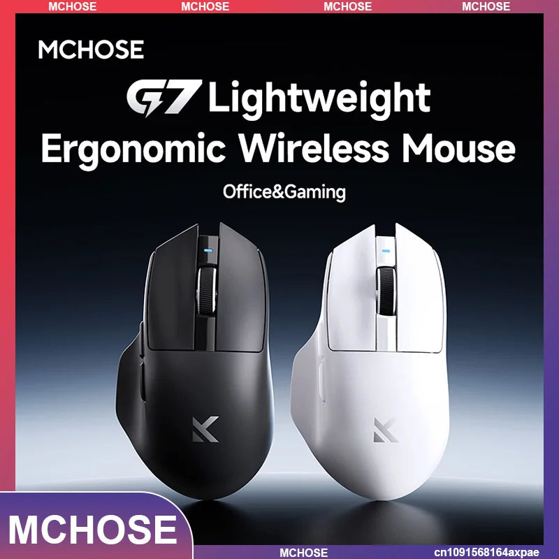 Original MCHOSE G7 Max Gaming Mouse PAW3311 Game Sensor 59g Lightweight BT 2.4G Low Latency Wireless Customized Microswitch