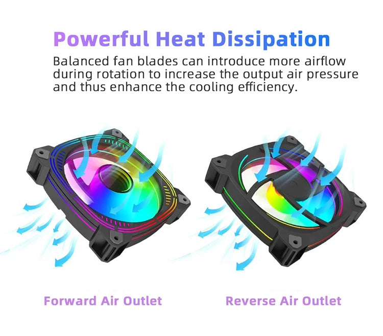 TEUCER Prism-2 1PCS/3PCS ARGB Case Fan, 120mm PWM 800-1600RPM 5V 3Pin RGB Gaming PC Cooling Fan