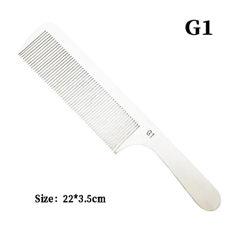 Stainless Steel Silver Metal Barber Comb Professional Hairdressing Salon Combs Detangling Hair Cutting Tools For Men And Women