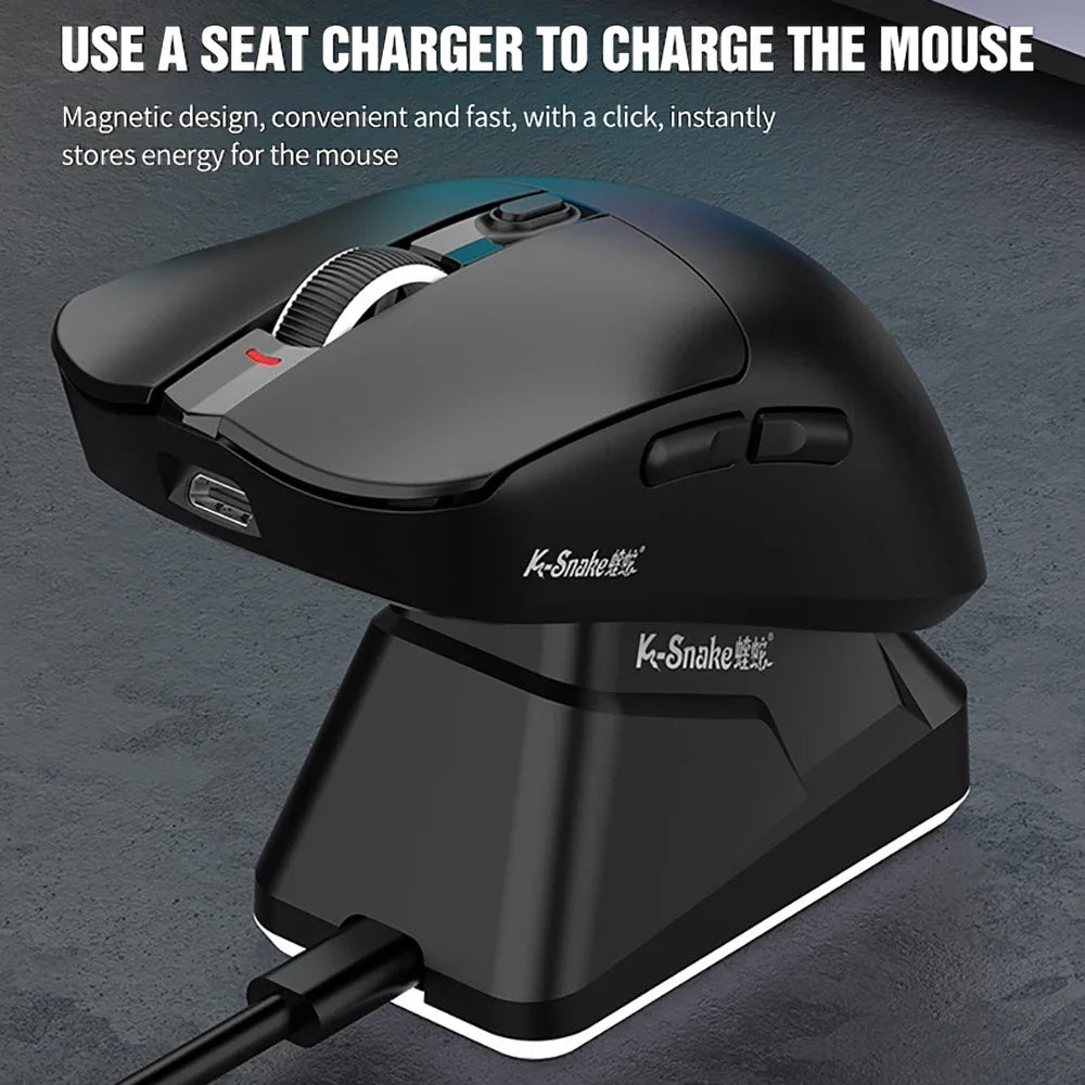 X11 PAW3311 Tri-Mode Bluetooth Mouse 12000 DPI Wireless Mouse Gaming Mouse RGB Touch Magnetic Charging Base BT/2.4G/Wired Mice