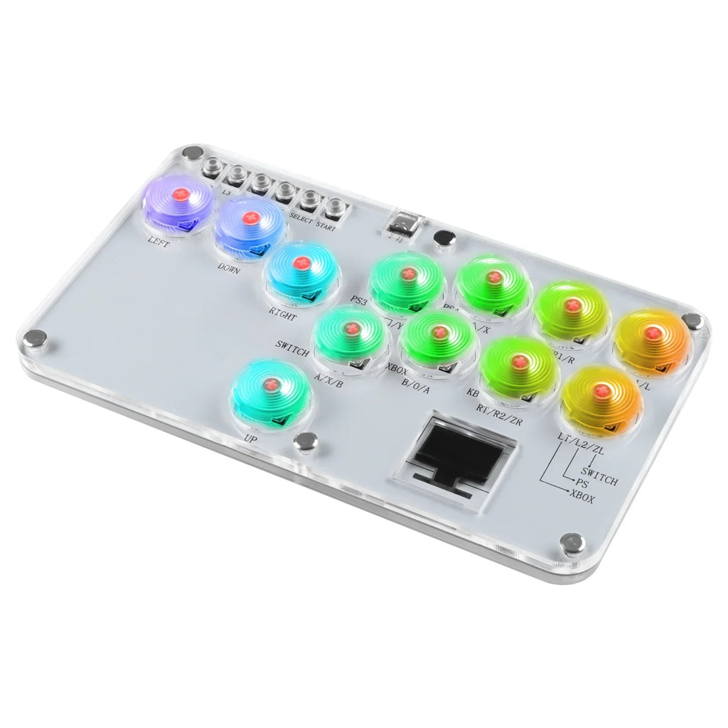 RGB Arcade Hitbox Keyboard Arcade Fightstick Controller For PS4/PS5/Switch Arcade Hitbox For XBox/Switch/Steam Arcade Fighting