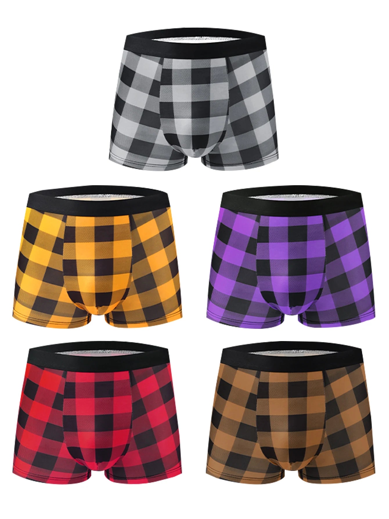 10pcs package Random trendy pattern men's underwear - Comfortable, stretch boxer panties, suitable for casual sports - Soft