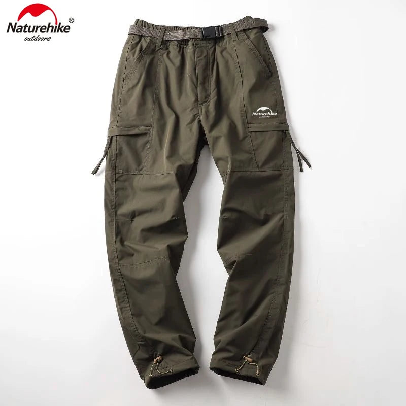 Naturehike Tooling Pants Thick Waterproof Fleece Cargo Pants Men Women Outdoor Multi-pockets Loose Straight Overall Trousers
