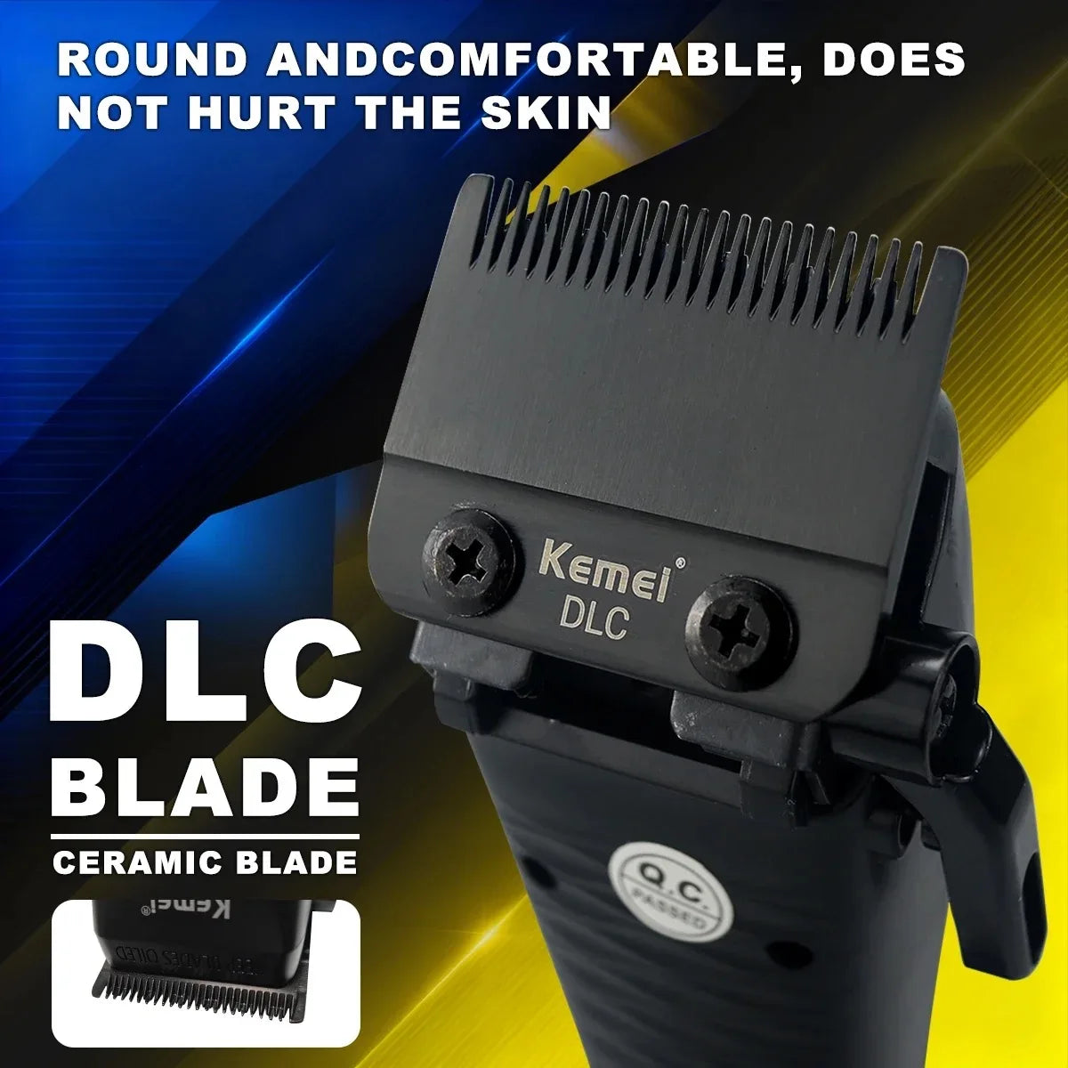 Kemei KM-1911 Professional Hair Clipper for Men DLC Blade External Rotor Brushless Motor with Base Charger LED Display Haircut