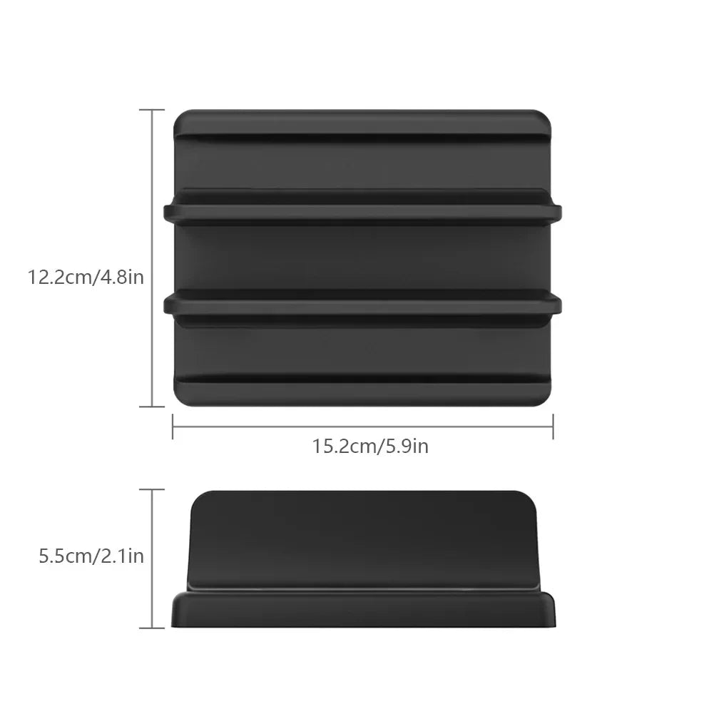 1pc Vertical Laptop Stand Adjustable Portable Tablet Phone Holder Plastic Desktop Laptop Storage Rack Space Save Accessory