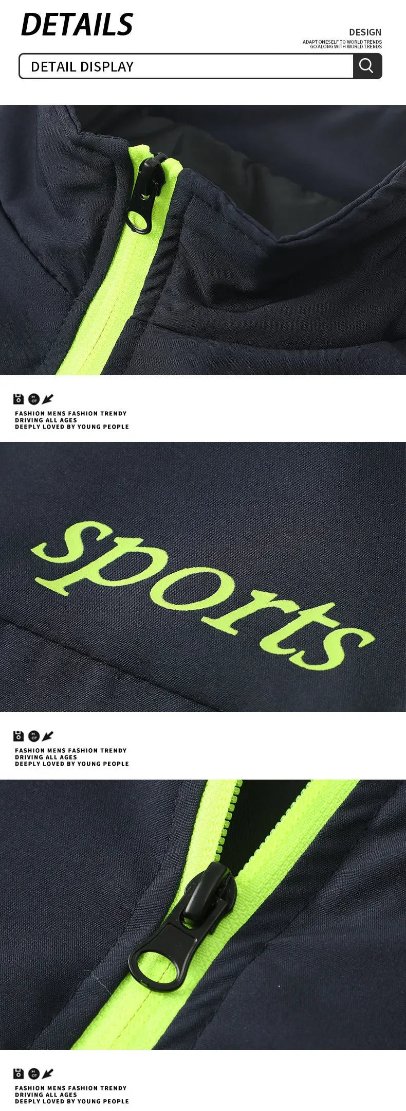 Men's Sports 2pcs Tracksuit Set Autumn Winter Long Sleeve Zip-Up Hoodie Jacket Tracksuit Fashion Casual Loose Workout Outfit