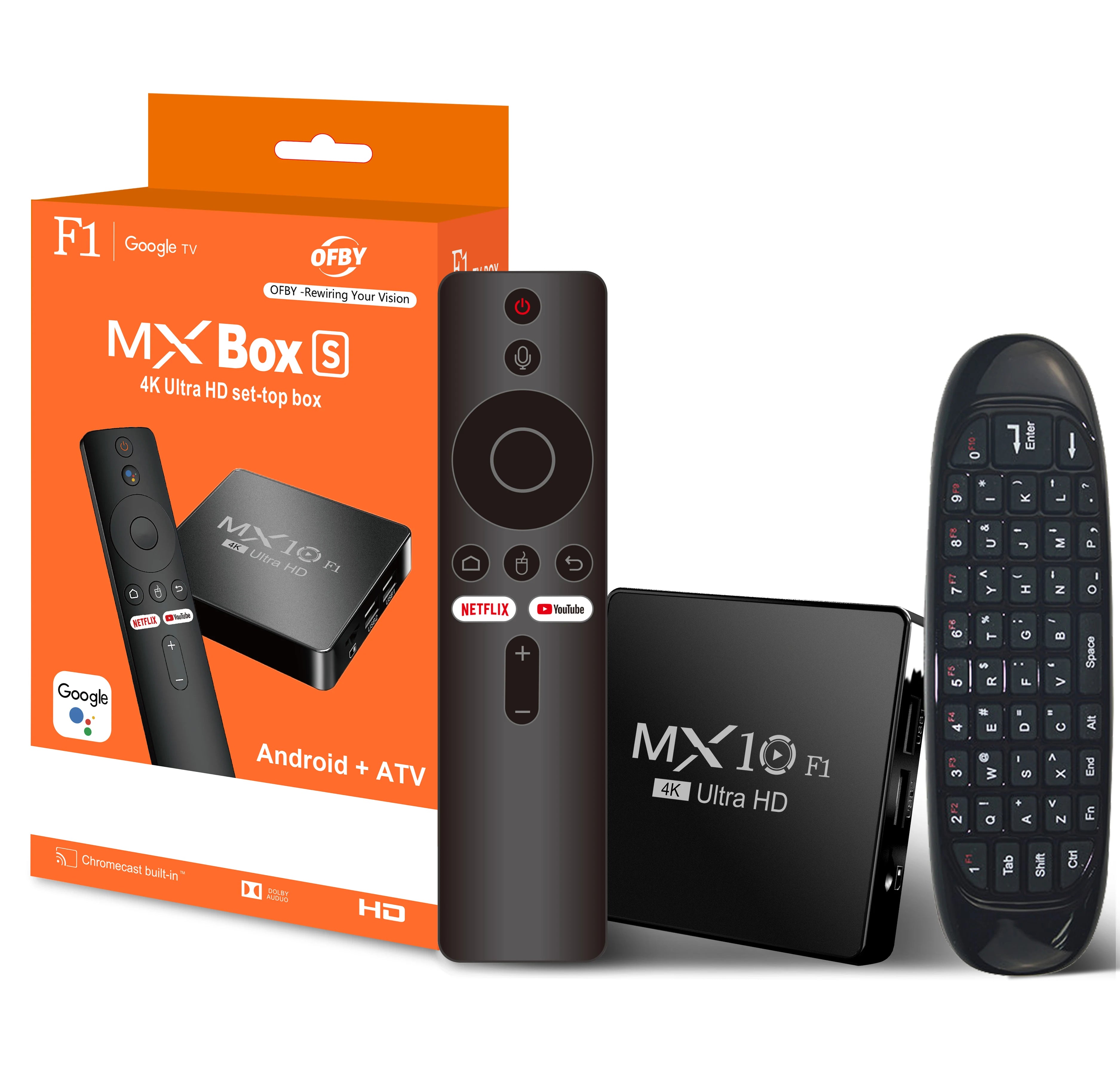 TV Box MX10 F1 Android 13 Mali-G31 4K 2GB RAM 16GB eMMC flash Media Player Support Voice Remote Control