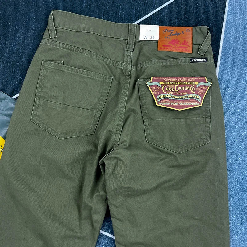 Heavy cotton straight leg casual pants men's American vintage to do old washed cargo pants