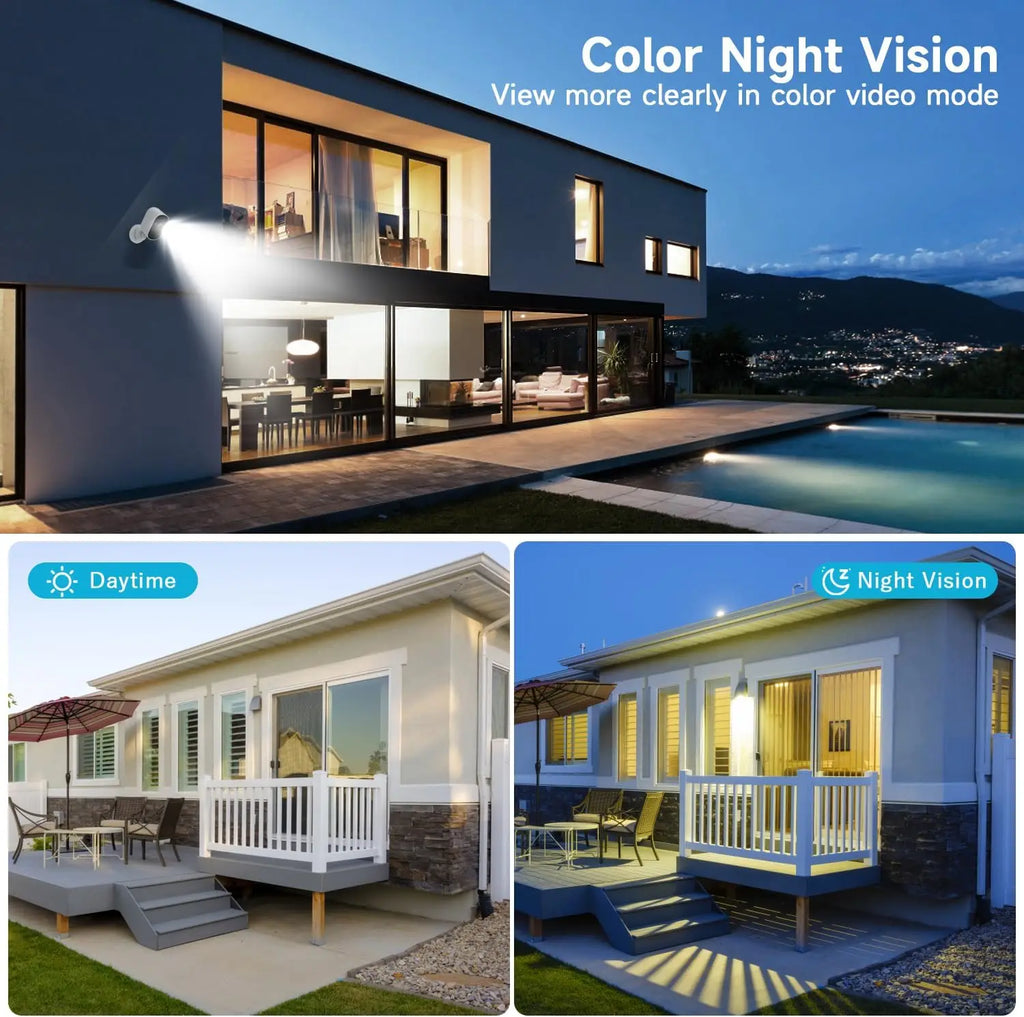 1080P WiFi Solar Camera Outdoor Wireless Solar Battery Powered Security Camera PIR Motion Alarm TF Cloud Audio Night Vision