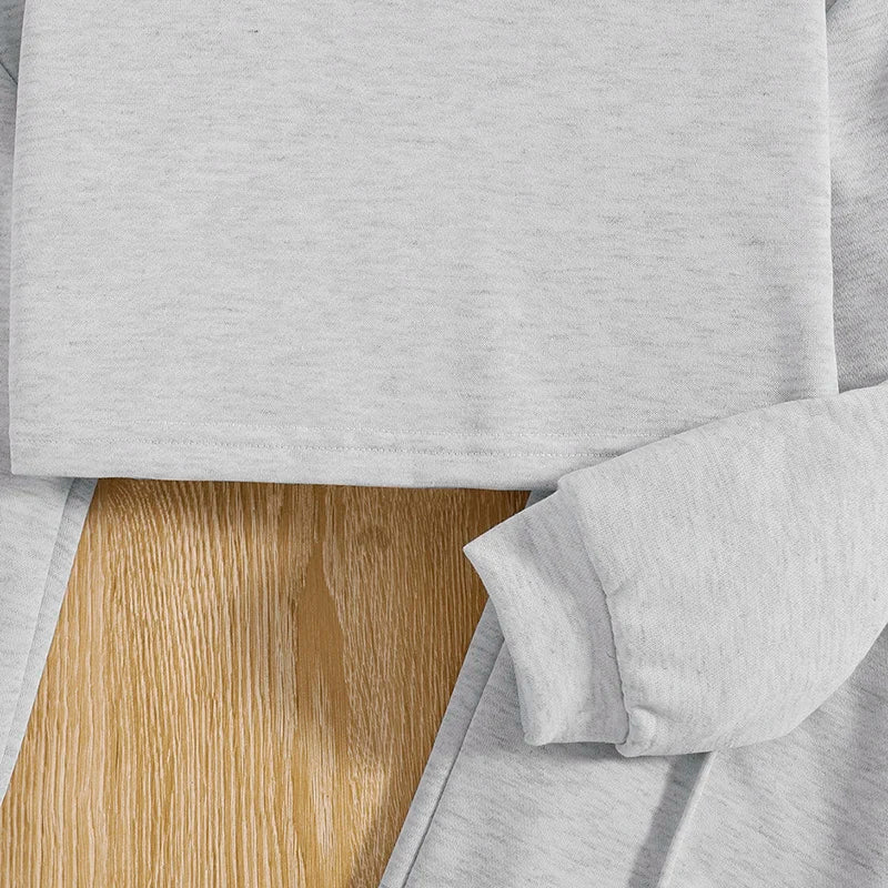 Spring Autumn Kids High Quality Clothes Sets For Girls Solid Color Cropped Top And trousers Brief Causal Style Loose Comfortable