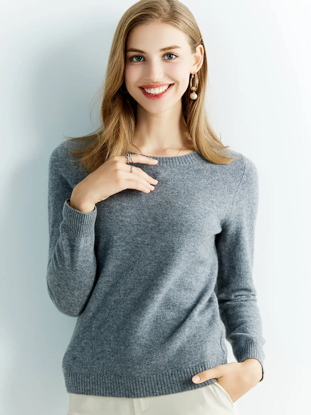 Knitwears Wool Sweaters 100% Merino Wool Knitted Cashmere Sweater Women Spring O-Neck Knit Pullovers Jumpers Clothing Top Female