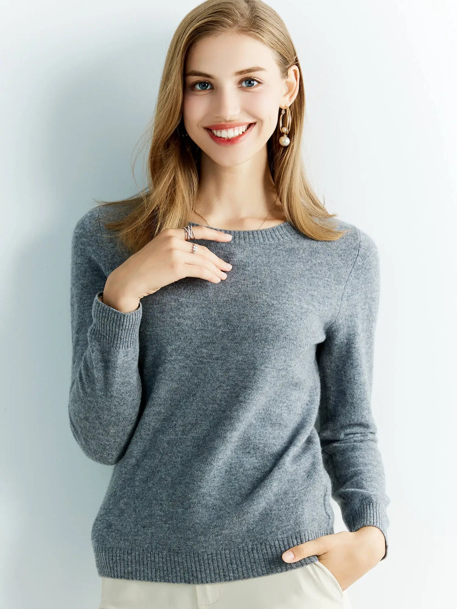 Knitwears Wool Sweaters 100% Merino Wool Knitted Cashmere Sweater Women Spring O-Neck Knit Pullovers Jumpers Clothing Top Female