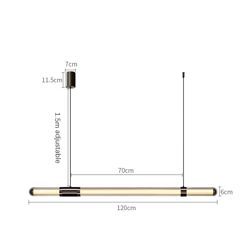 Italian Nordic minimalist and versatile long glass pendant lamp, dining table lamp, office desk lamp, coffee shop pendant lamp