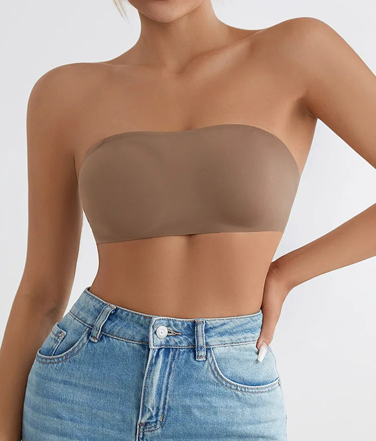 1Pc/3Pcs/Pack New Design Removable Padded Soft Ice Silk Traceless Women Wire Free Seamless Bra For Women Strapless Bra