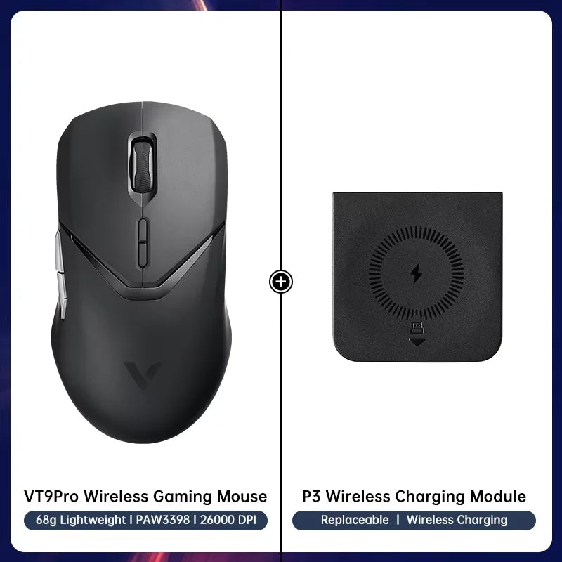 Rapoo VT9Pro 68g Super-Lightweight Wireless Gaming Mouse Esports Grade Performance PAW 3398 Sensor 26000 DPI 1ms Response Time