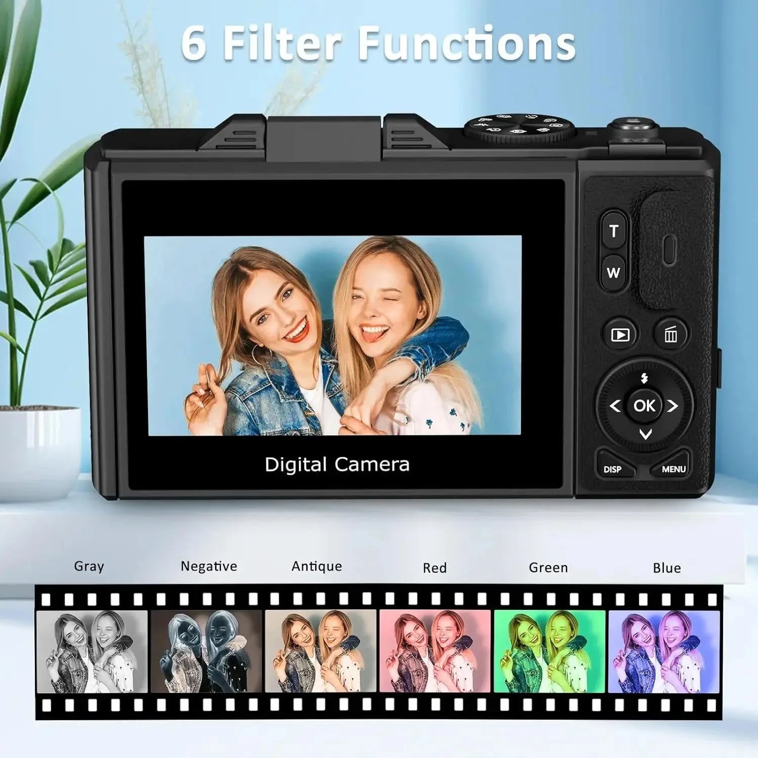 5K 75MP Digital Camera for Photography 18X Zoom YouTube Vlog Video Camera 3’’ Flip Screen Beginner Anti-shake Selfie Camcorder