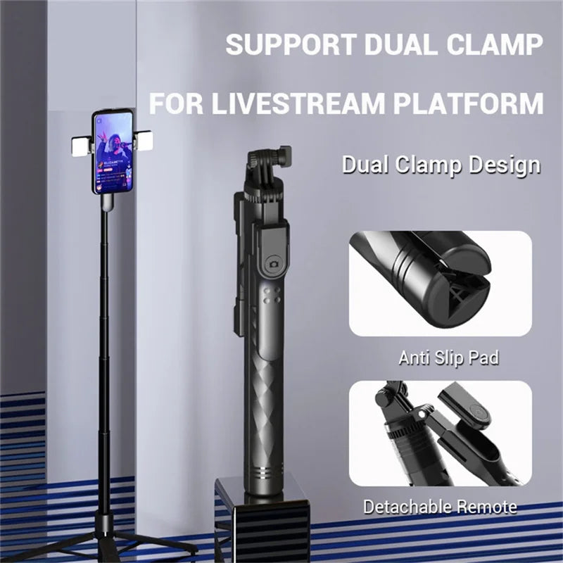COOL DIER New 1.7M Wireless Selfie Stick Tripod Foldable Stand For Gopro Action Cameras Smartphones Balance Steady Shooting Live