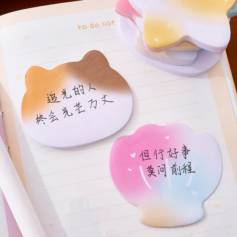 60Sheets Cartoon Gradient Memo Pads Scrapbooking Sticker School Supplies Post Sticky Notes Office Stationery