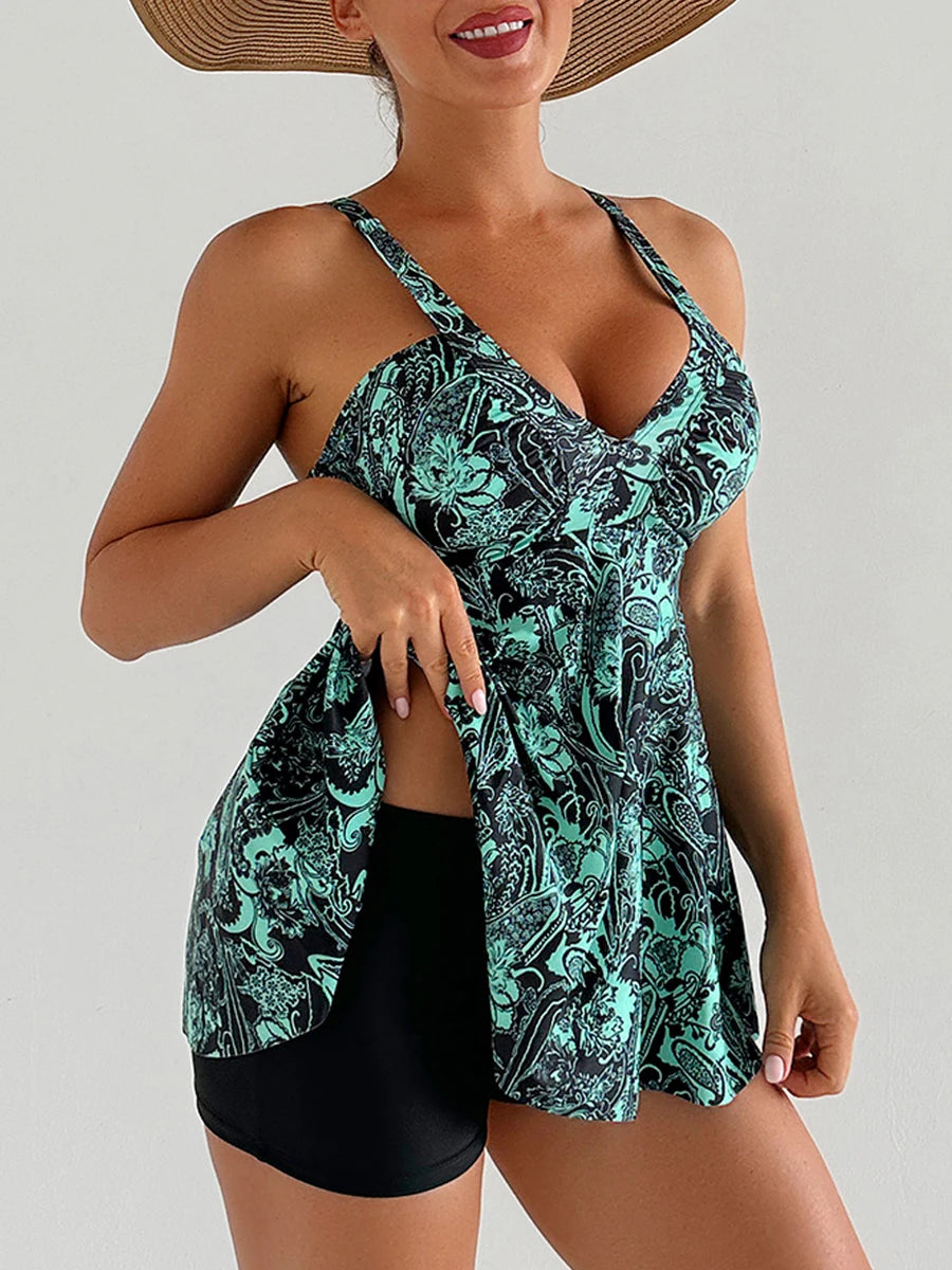 2026 Sexy Strappy Tankini Swimsuit Women High Waist Swimwear Female Beach Dress Bathing Swim Suit Swimming Beachwear Summer XXL