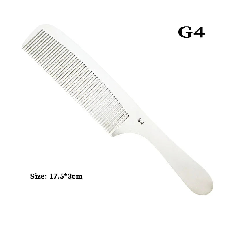 Stainless Steel Silver Metal Barber Comb Professional Hairdressing Salon Combs Detangling Hair Cutting Tools For Men And Women