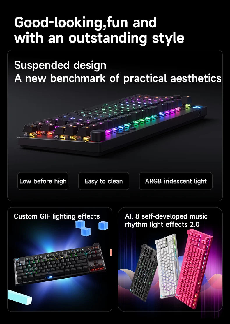 MCHOSE MIX87 Wired Gaming Keyboard Magnetic Swtich Keyboard 8K+256K Esport 0.08ms Low Latency E-Sports Custom Gamer Accessories