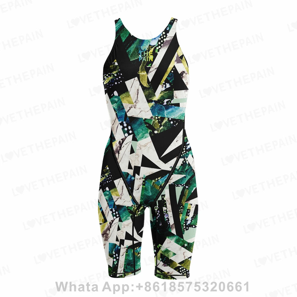 Competition Training Swimwear Tech Suits Neck To Knee Tech Suits Women Open Back Comfort Straps Swimsuit Jumpsuit Swimsuit 2023