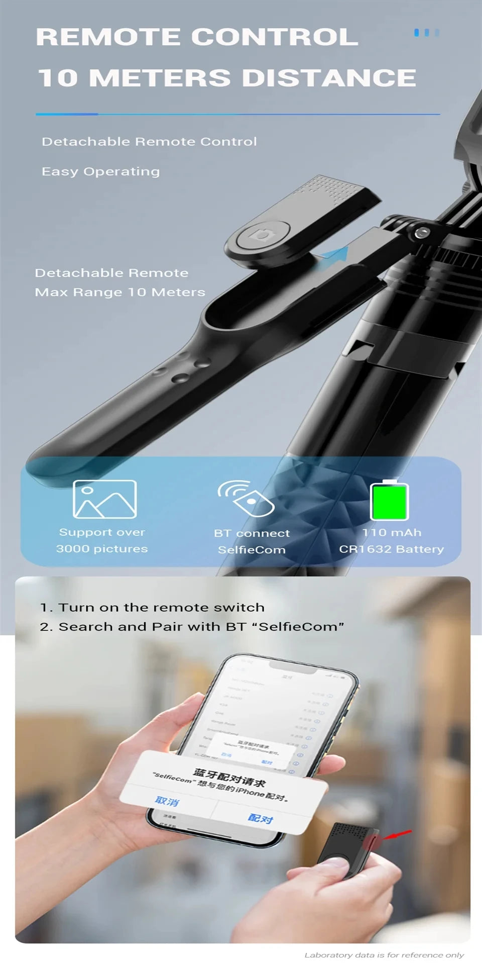 COOL DIER New 1.7M Wireless Selfie Stick Tripod Foldable Stand For Gopro Action Cameras Smartphones Balance Steady Shooting Live