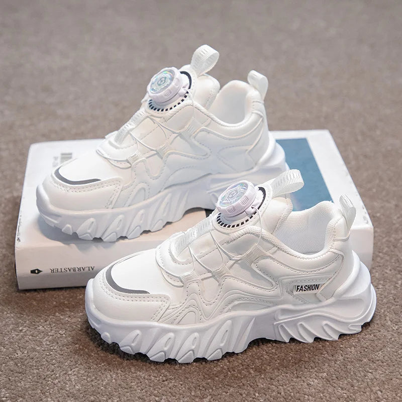 Autumn Leather Fashionable Sports and Leisure Shoes for Students, Anti Slip and Breathable Children's Shoes,Dad Shoes kids shoes