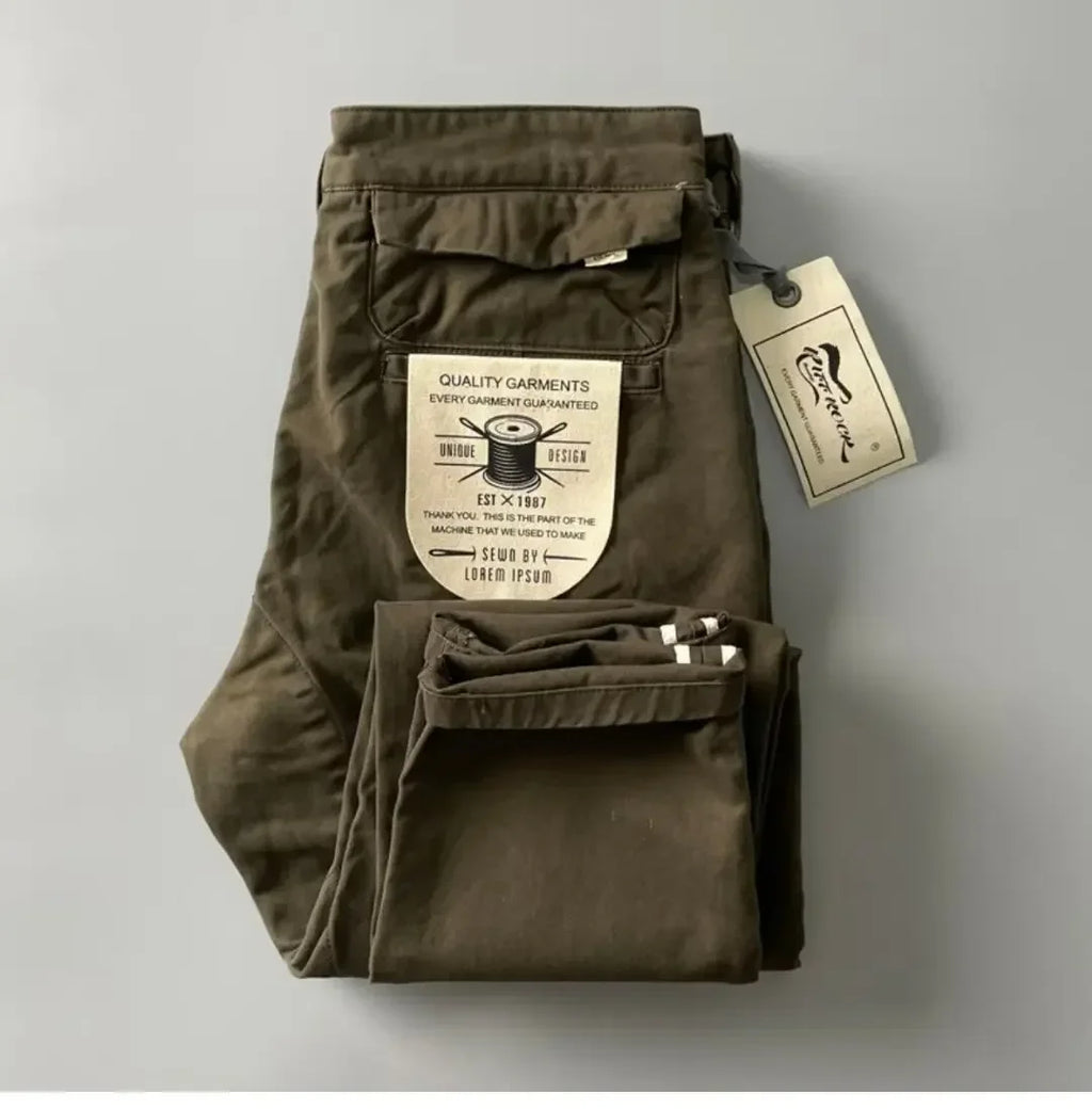 American Style Pure Cotton Heavy Duty Cargo Pants for Men Anti-Dirt Anti-Wear Loose Straight Leg Casual Pants Footwear