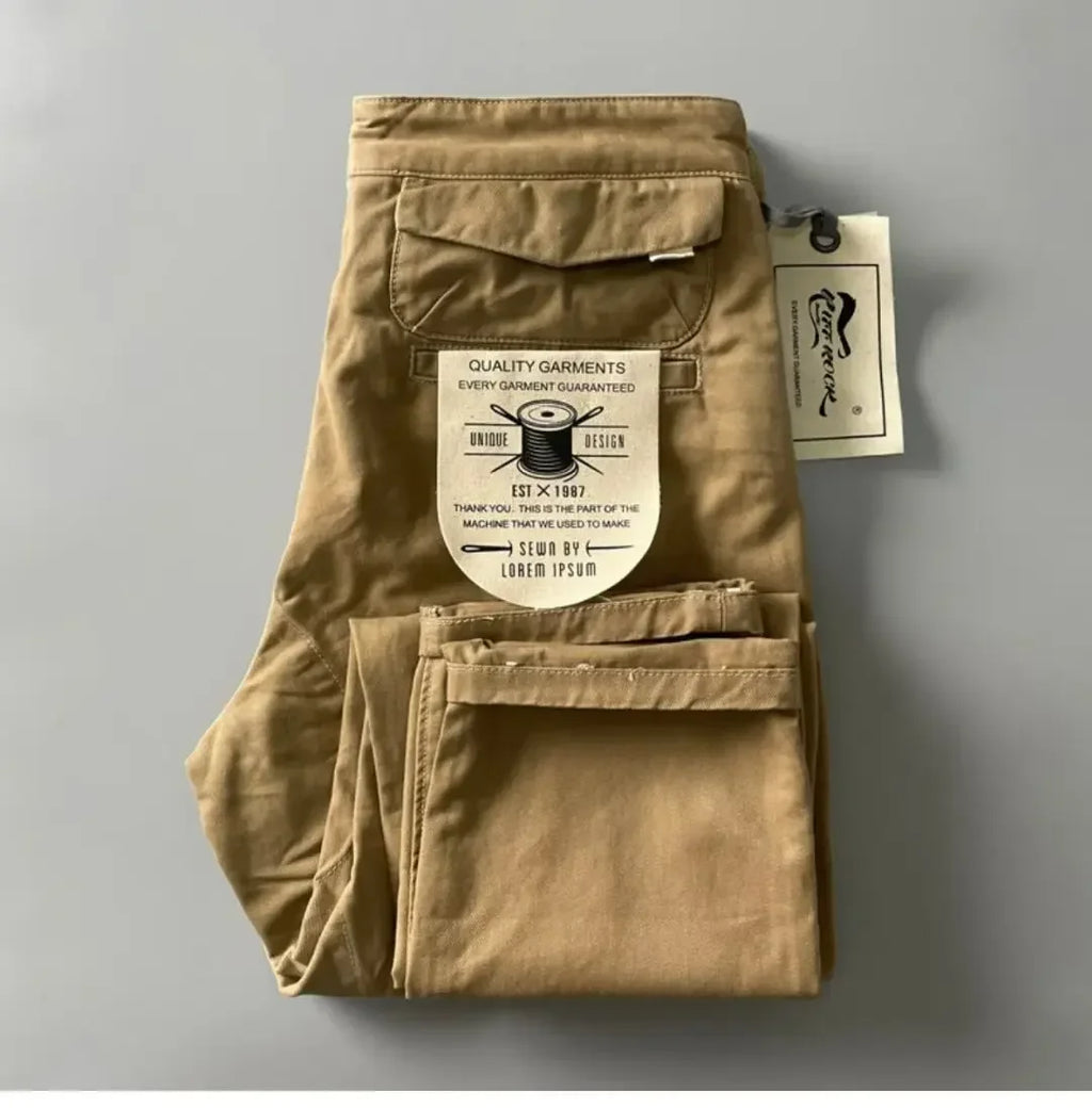 American Style Pure Cotton Heavy Duty Cargo Pants for Men Anti-Dirt Anti-Wear Loose Straight Leg Casual Pants Footwear