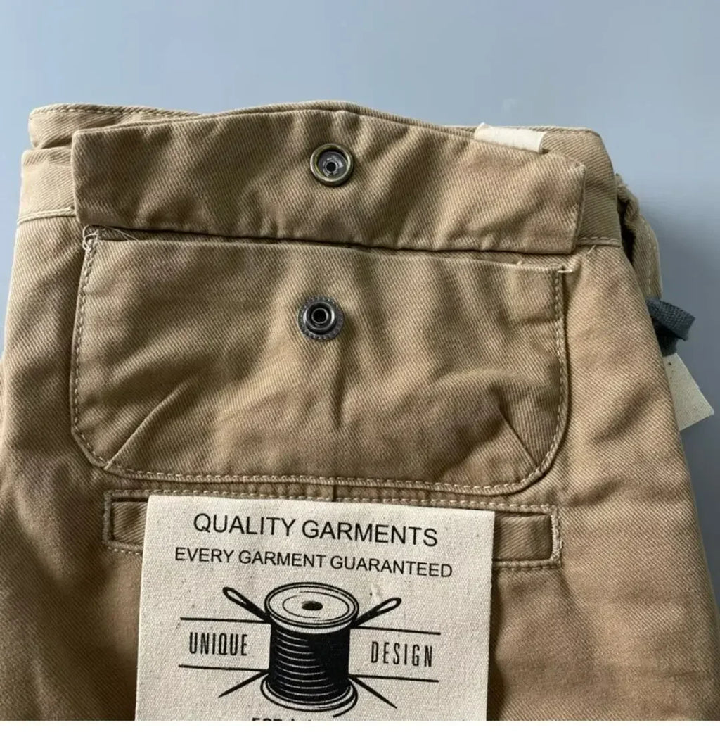 American Style Pure Cotton Heavy Duty Cargo Pants for Men Anti-Dirt Anti-Wear Loose Straight Leg Casual Pants Footwear