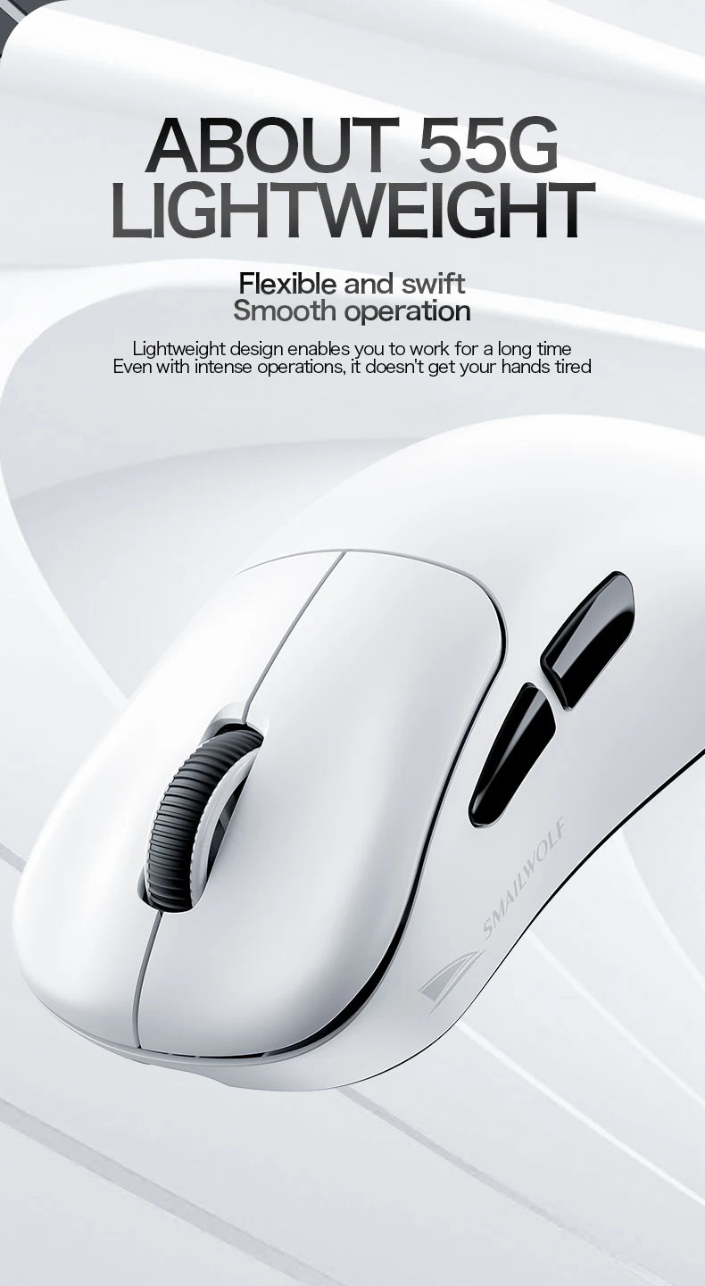 SMAILWOLF M5 Bluetooth Wireless Mouse Gaming Laptop Desktop E-Sports Lightweight PAW3311 Wired Magnetic Charging