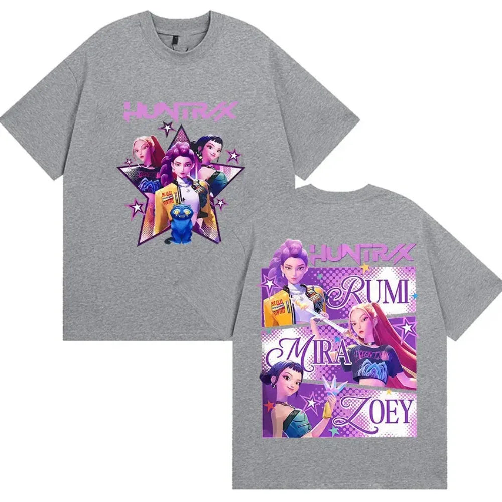 K-pop Demon Hunters Rumi Mira Zpey 2025 Film Graphic T-Shirt Men Women Harajuku High Quality Fashion Casual Sweatshirt Unisex