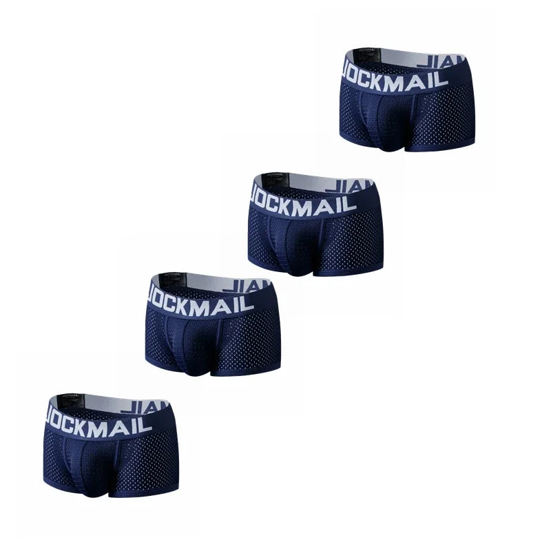 JOCKMAIL 4PCS/Lot Boxer Men Mesh Breathable Boxershorts Men Underwear Shorts Panties Men Cuecas Boxer Underpants Calzoncillos