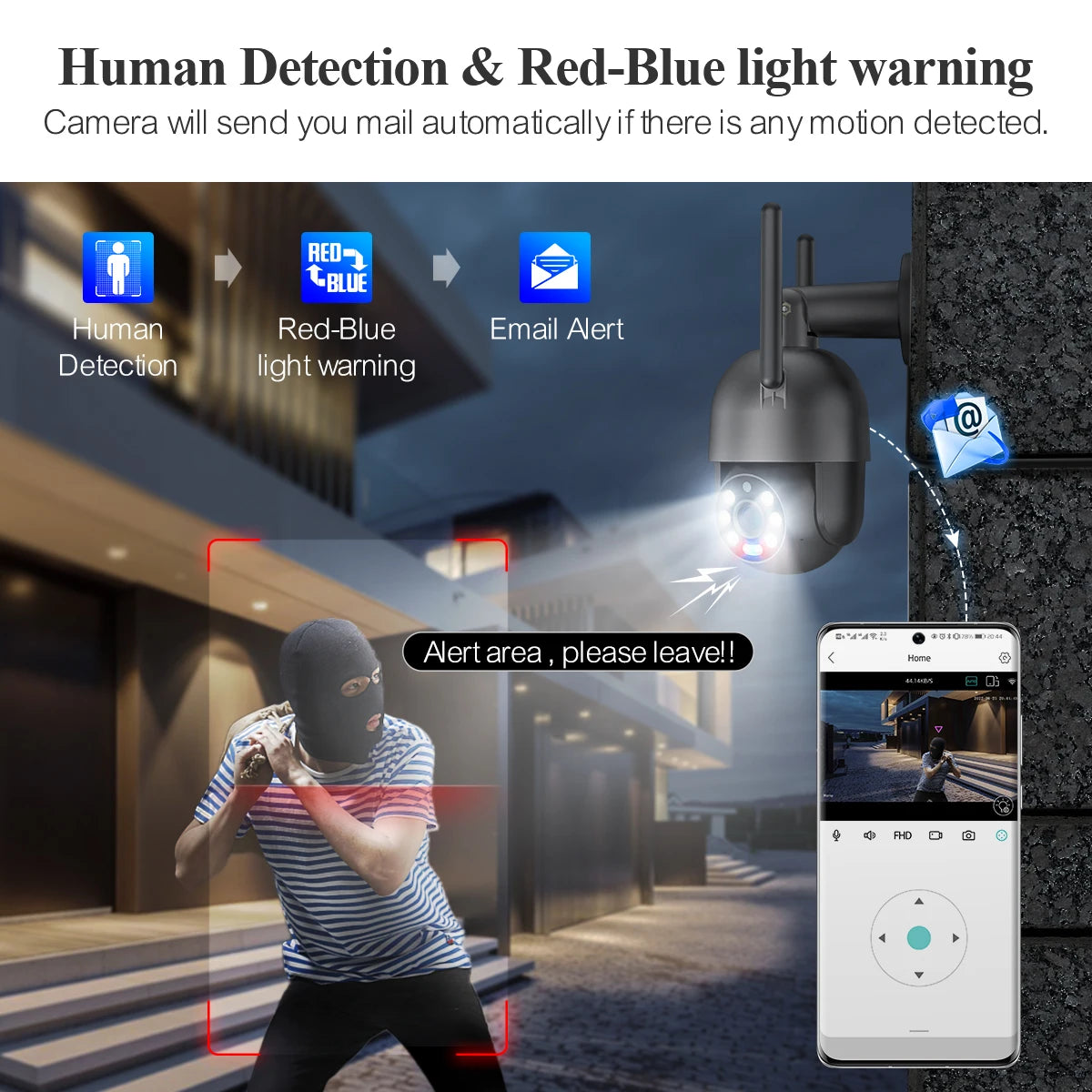 Techage 4MP PTZ WIFI IP Camera Two-Way Audio Outdoor Wireless CCTV Security Camera Smart AI Human Detection Color Night Vision
