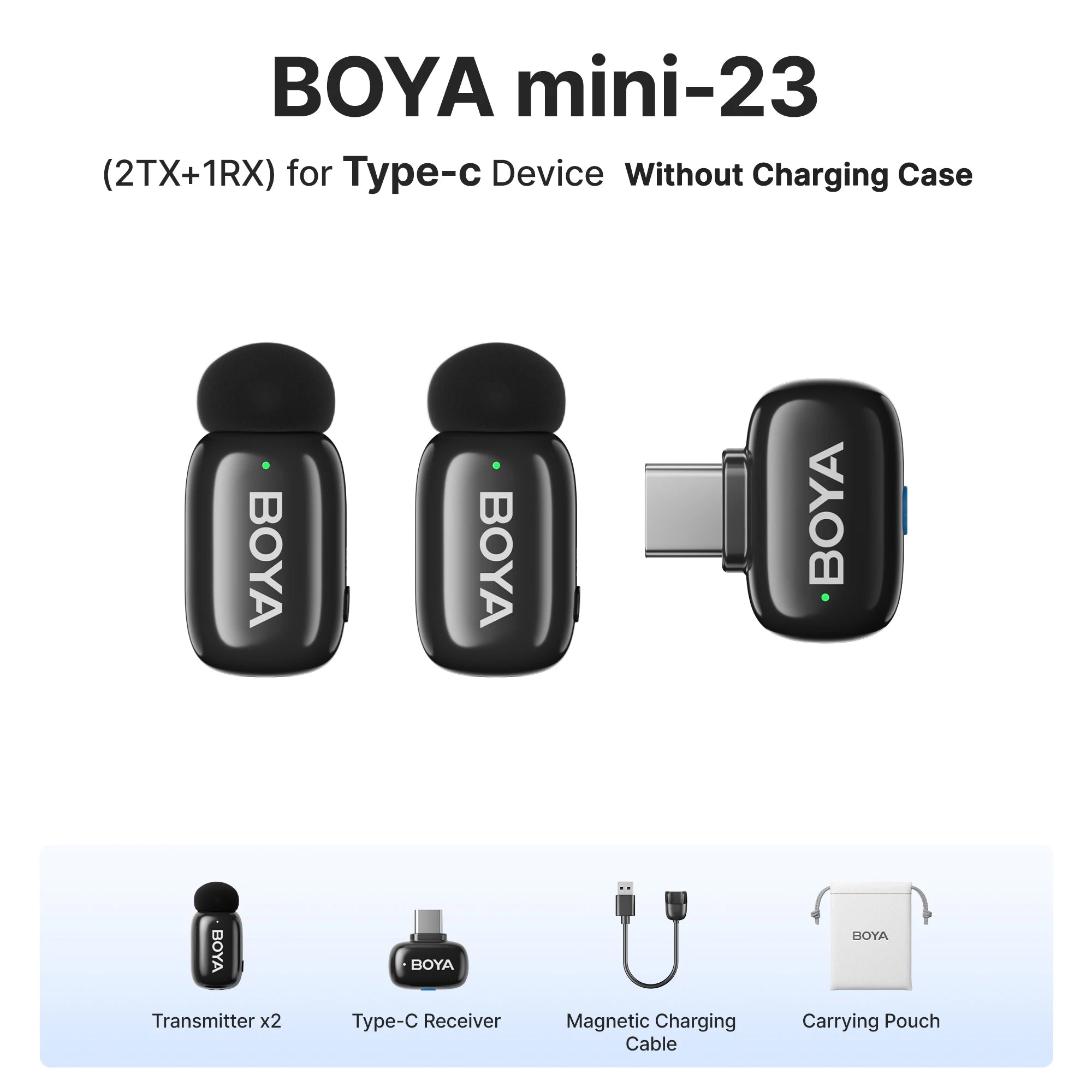 BOYA BOYA Mini Wireless Lavalier Lapel Microphone for iPhone iPad Android Type-C Phone Live Broadcast Audio Video Recording Vlog
