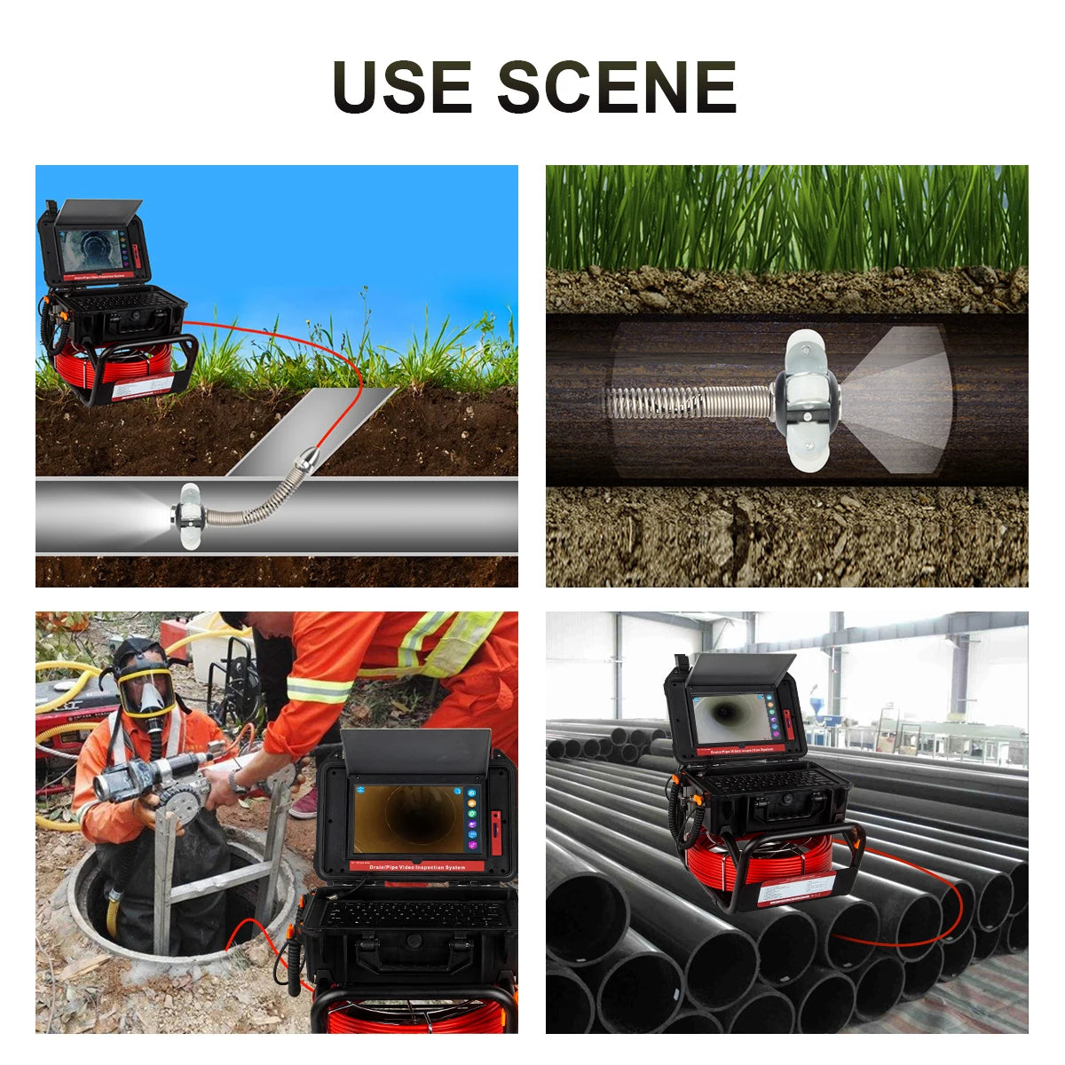 512Hz Transmitter Sonde for Pipeline Location Endoscope Image Self-Leveling DVR,SYANSPAN 23mm Drain Pipe Inspection Camera IP68