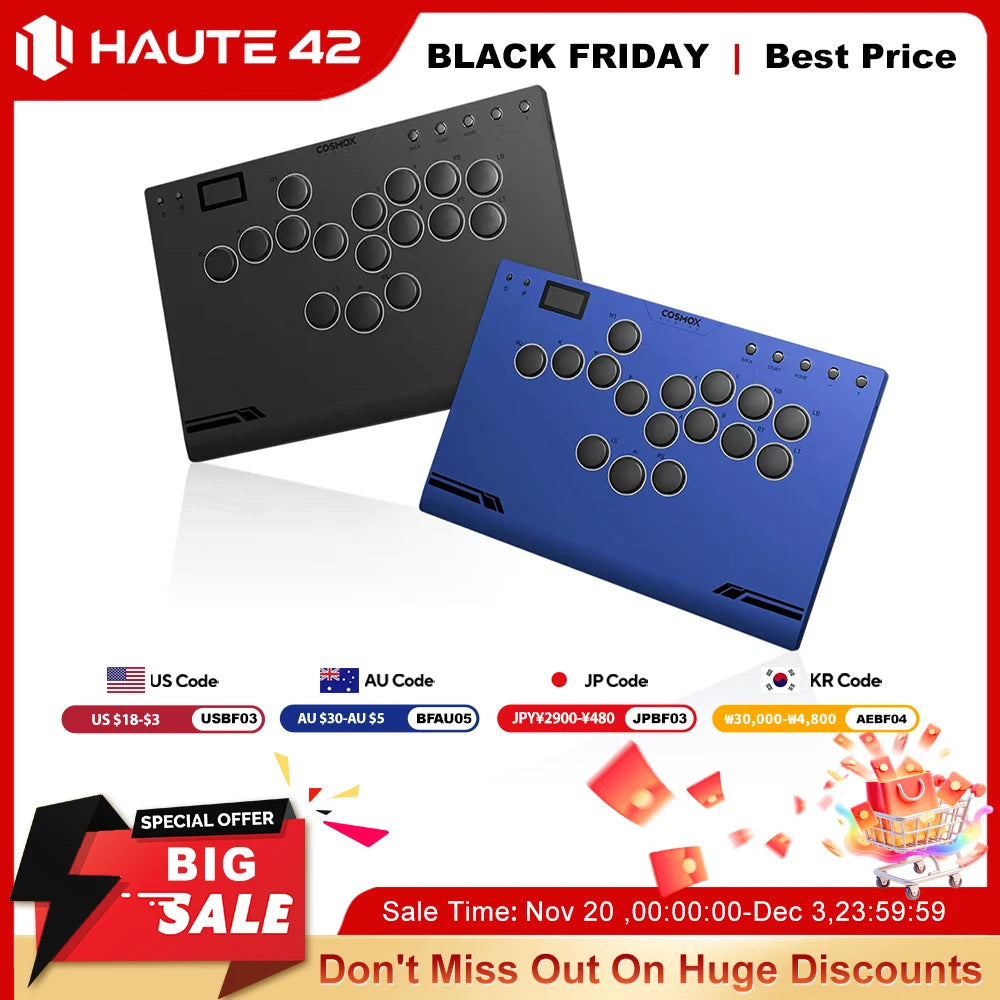 Haute42 M-Ultra Gen 2 Aluminium Alloy Leverless Hitbox Controller  For PC/ Ps4 / ps5/Steam Stickless Arcade Stick Controller