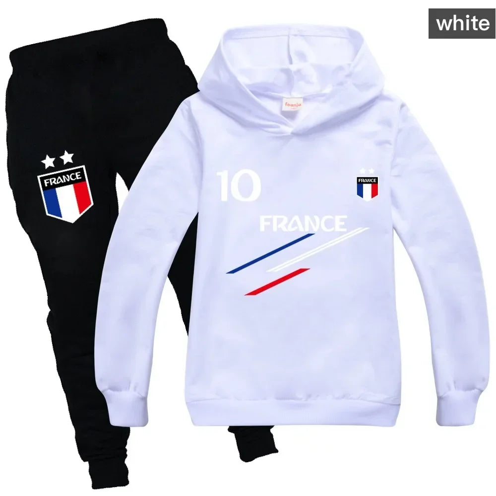 2025 Autumn New Kids Clothes Boys France Football 10 Tracksuit Tops Pants 2PCS Children Boy Spring Outfits Girls Sets 2-14 Years