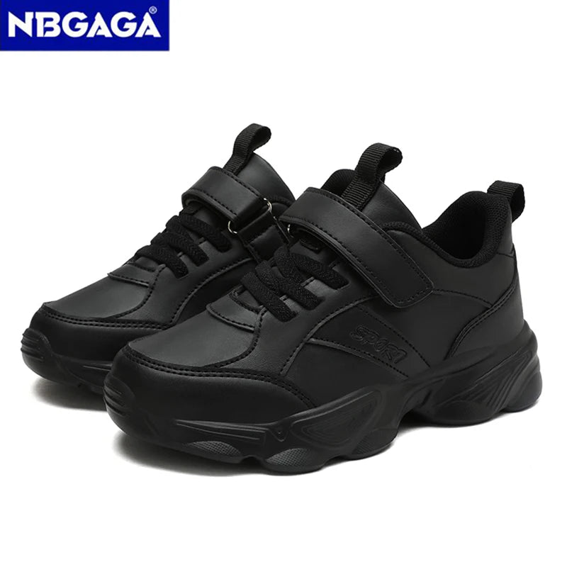Children's Fashion Sports Shoes Breathable Student Black School Walking Shoes Anti-skid Boys& Girls Casual Running Sneaker