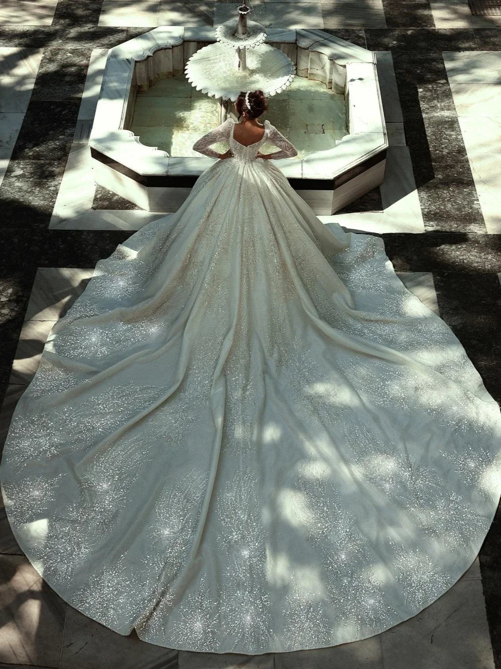 Customized Beaded Long Wedding Dresses 2025 Modest Long Sleeve Bridal Gown Charming Princess Dresses For Bride Vestidos De Noiva