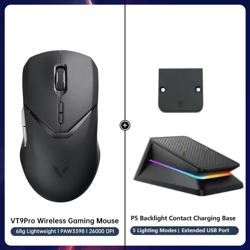 Rapoo VT9Pro 68g Super-Lightweight Wireless Gaming Mouse Esports Grade Performance PAW 3398 Sensor 26000 DPI 1ms Response Time