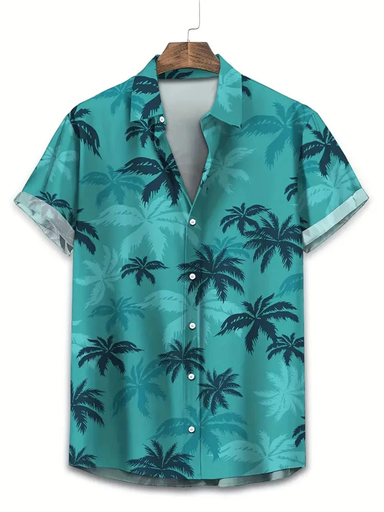 2025 Summer Animal Crane Men Hawaiian Shirt 3d Plant Shirt For Men Flower Print Plus Size Hawaiian Shirts Beach Flower Shirt 5xl