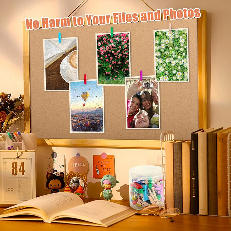 50Pcs/20PCS Wooden Clips Push Pins Tacks Decorative Photo Clips Supplies Office School Stationery Binder