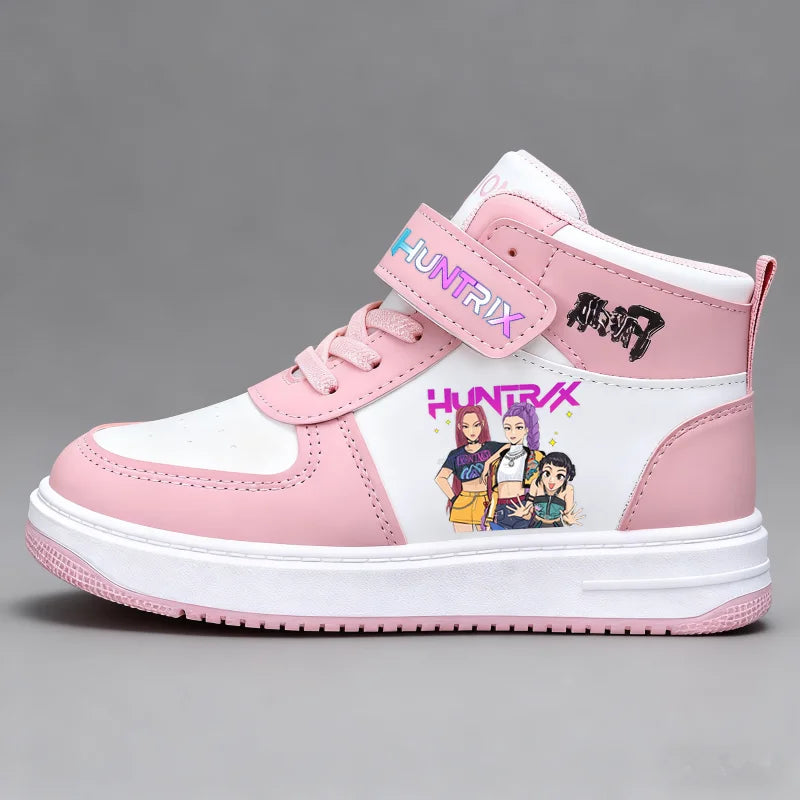 KPop Demon Hunters Kids Sneakers Girls Casual Shoes Children's Cute Cartoon Toddler Student Running Sports Shoes Size 26-37