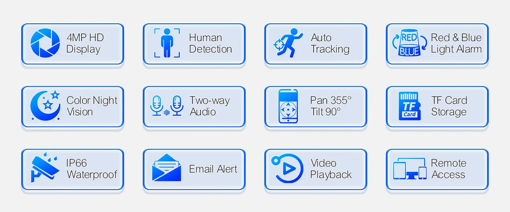 Techage 4MP PTZ WIFI IP Camera Two-Way Audio Outdoor Wireless CCTV Security Camera Smart AI Human Detection Color Night Vision