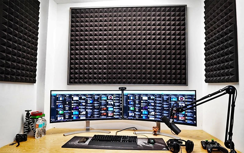 TOUO Acoustic Foam 6-48 Pcs Sound Proof Wall Panels High Density Studio Sound Absorbing Material Acoustic Foam Home Decoration